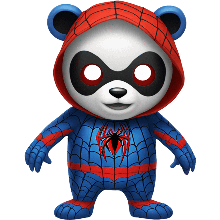 Panda wearing Spider-Man outfit emoji