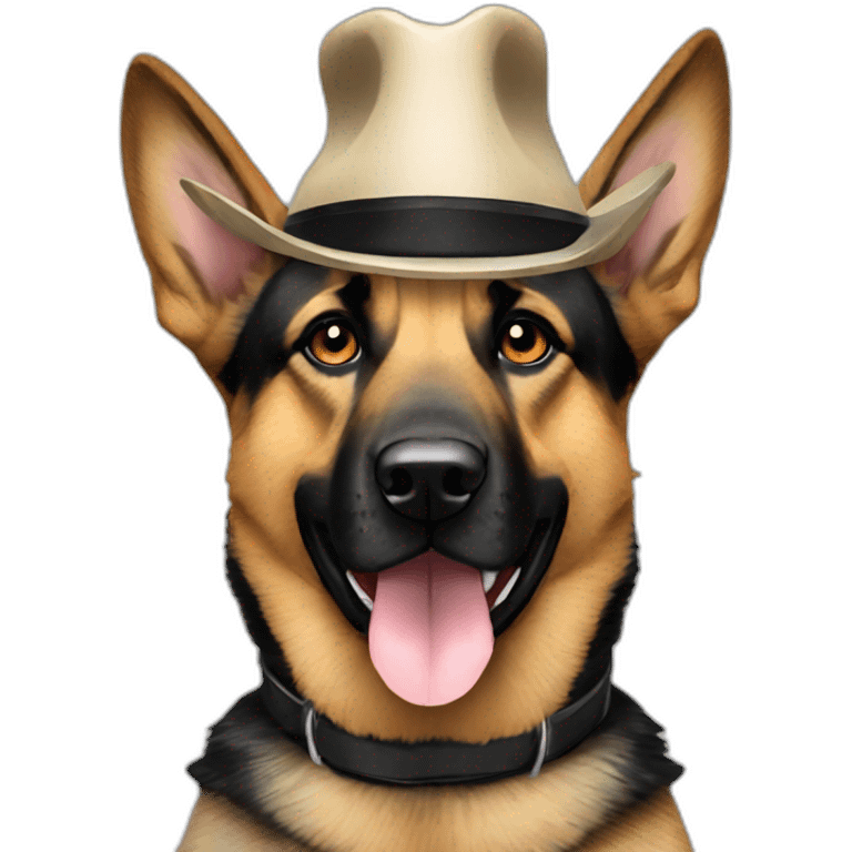 german sheperd wearing anita max wynn hat emoji