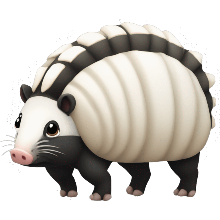 Black and white chubby armadillo pig panda centipede armadillo  emoji