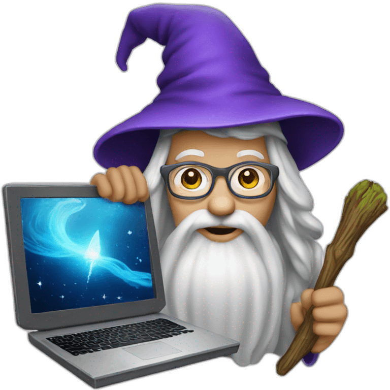 wizard with computer emoji