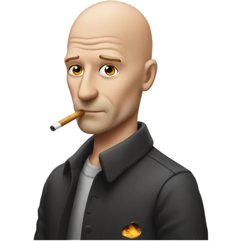 Bald white guy smoking  emoji