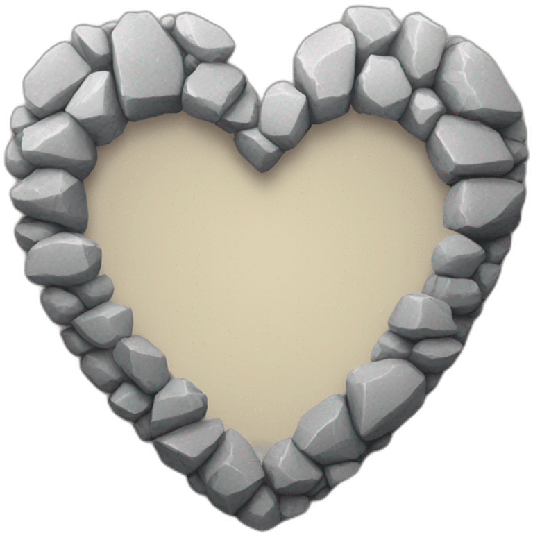 Stone heart shaped frame emoji