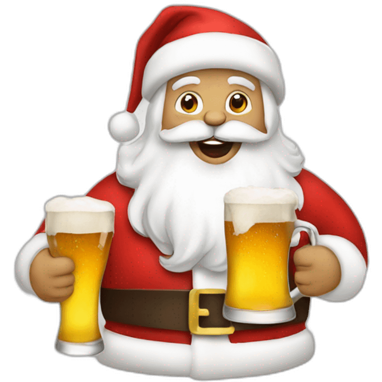 santa with beer emoji