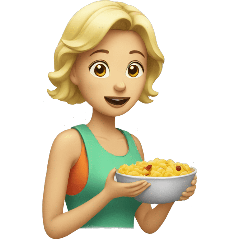 woman eating emoji