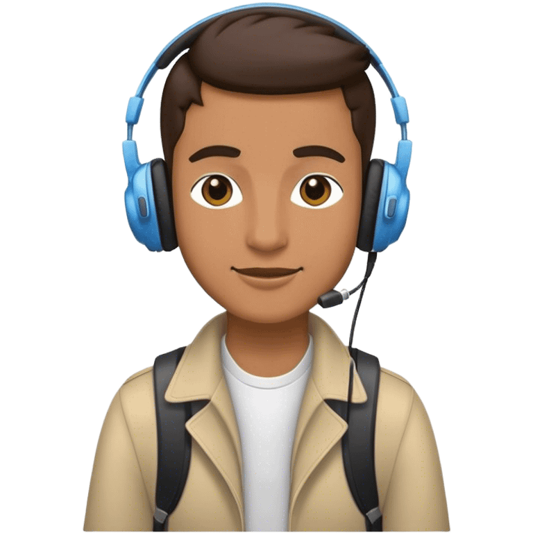 Cool city tour guide with headphones on emoji