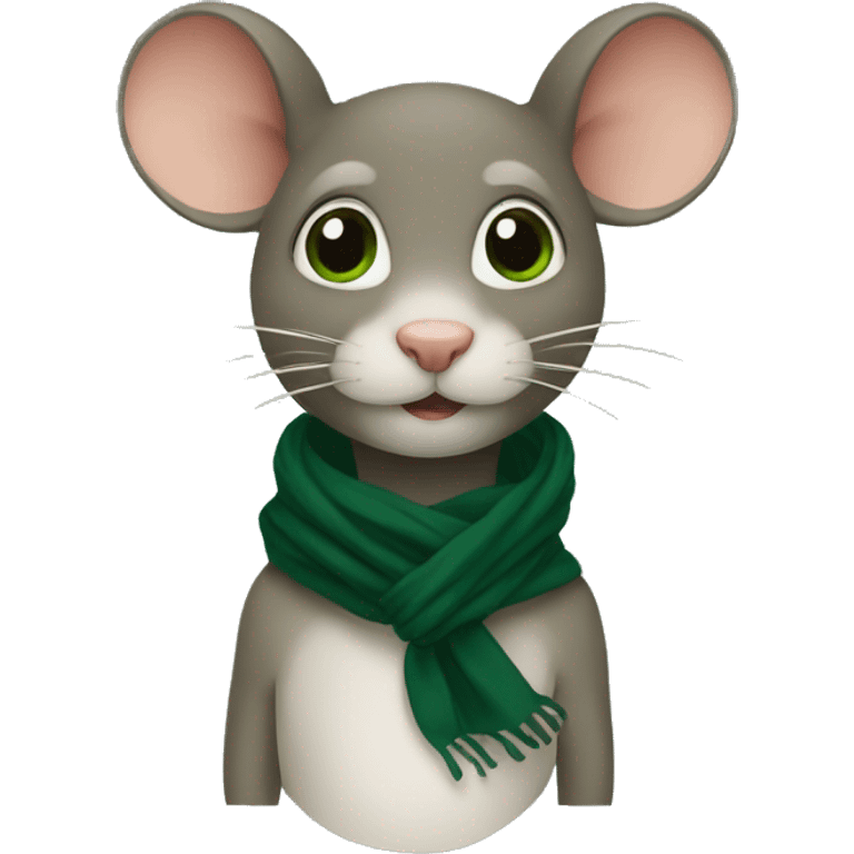 mousehead with a only a small darkgreen scarf emoji