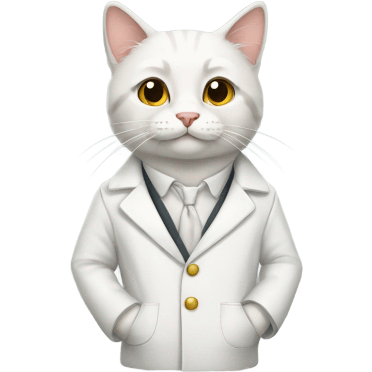 Cat wearing white coat emoji