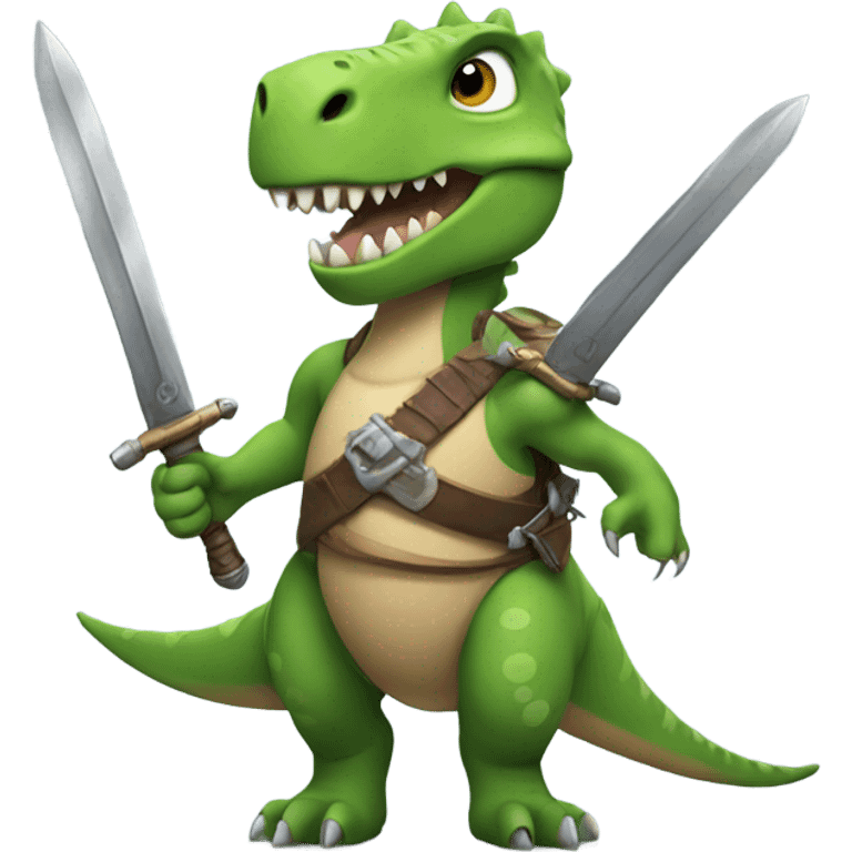 dinosaur with swords for arms emoji