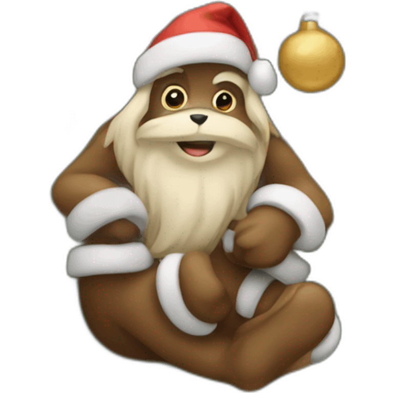 Singe sur un sapin de Noël emoji