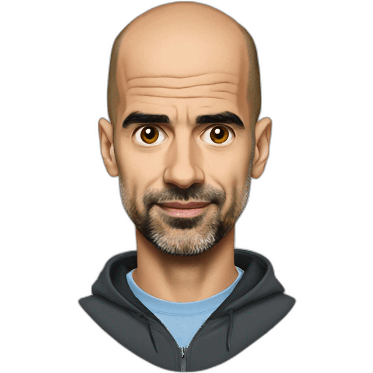 pep guardiola with extra head shine emoji