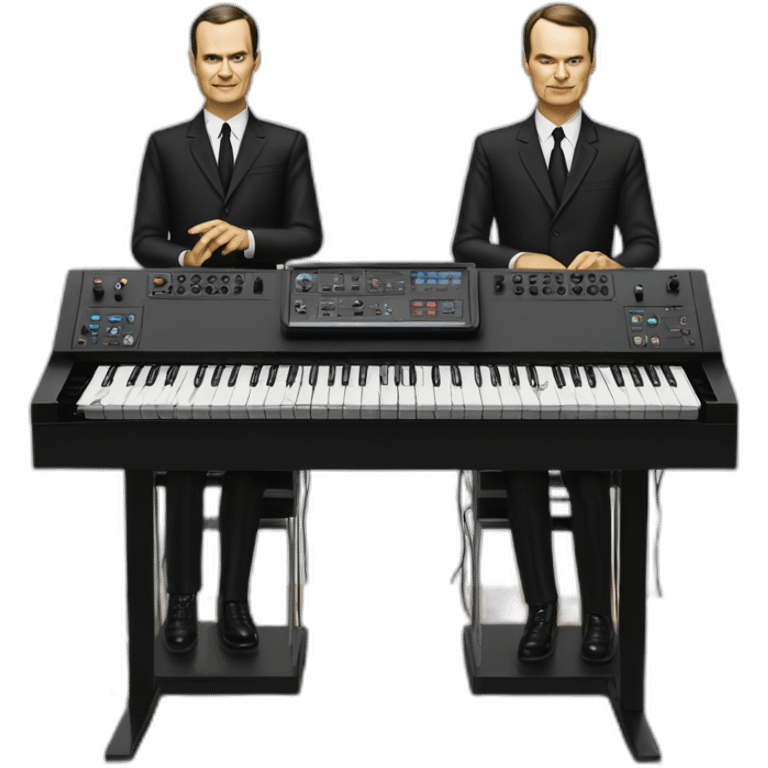 photo realistic band Kraftwerk playing keyboards emoji