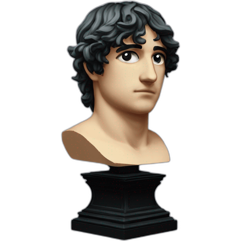 bust of antinous glitchart with an eyepatch emoji