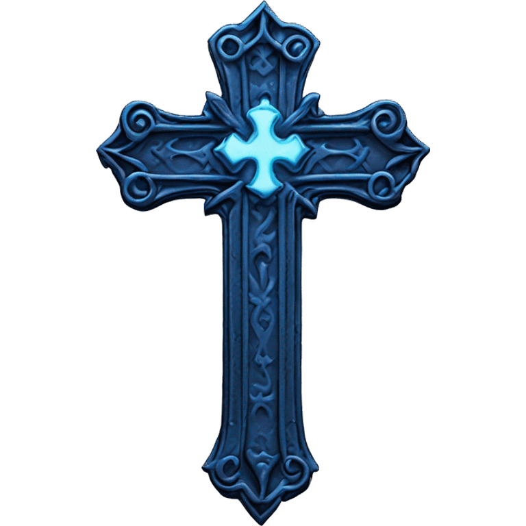 y2k gothic cross blue emoji