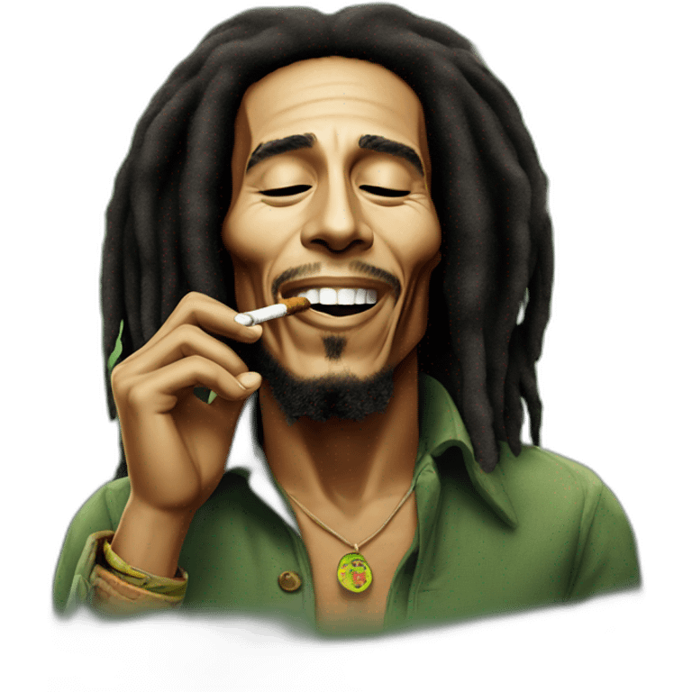 Bob Marley somoking à cigarette emoji