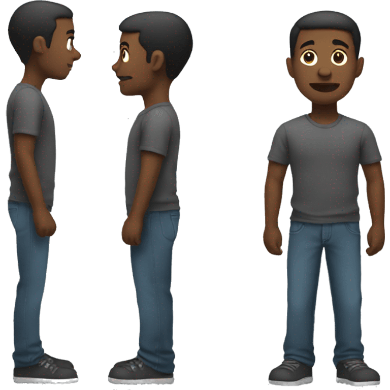 black man standing posture side view emoji