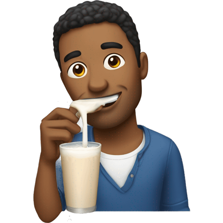 man rinking horchata emoji