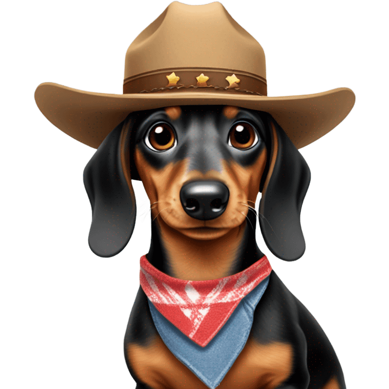 Dapple dachshund dog cowboy emoji