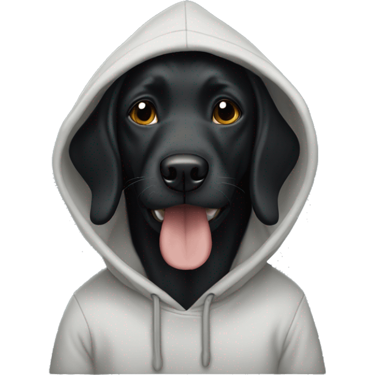 Black dog with a hoddie emoji