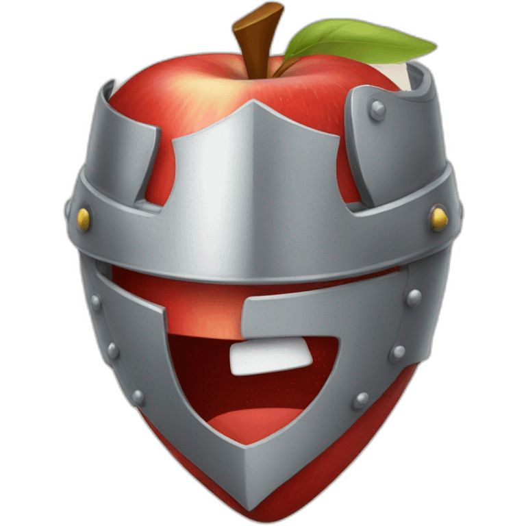 smiling red apple dressed as a knight emoji