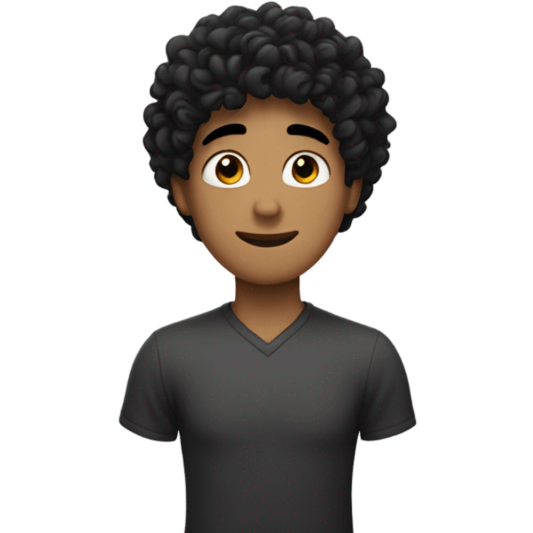 Curly hair male black giving heart emoji