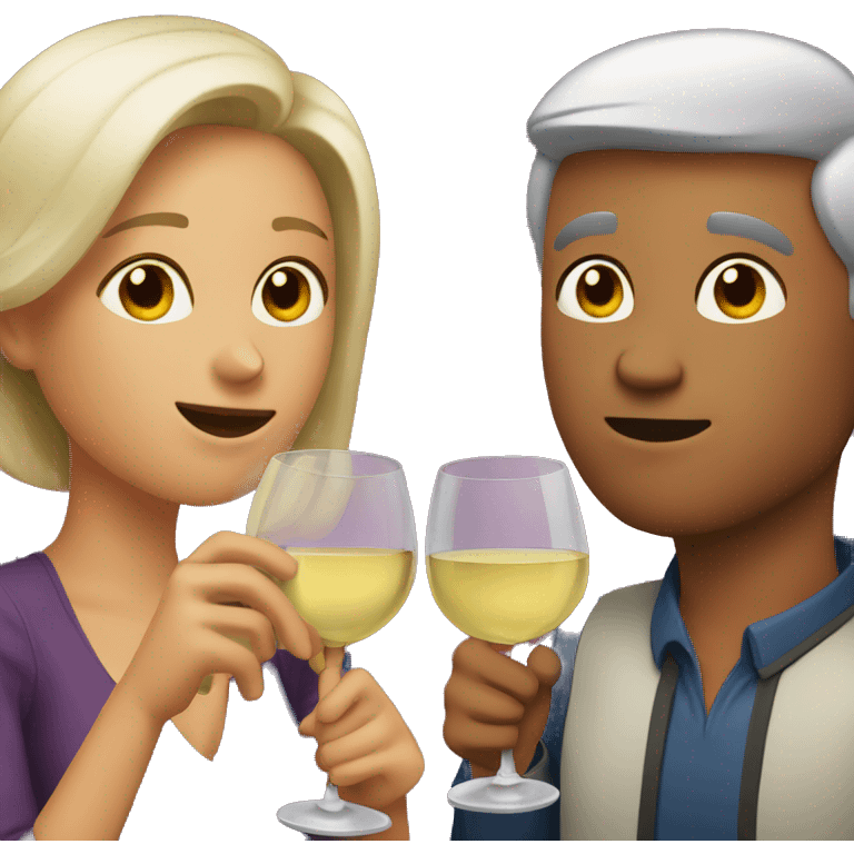 A couple drinking wine emoji