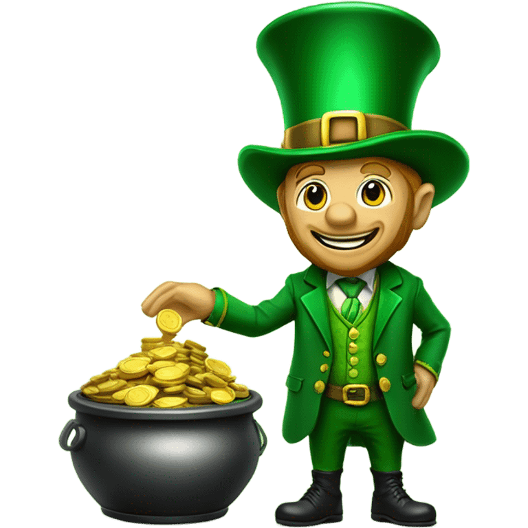 Leprechaun with pot of gold emoji