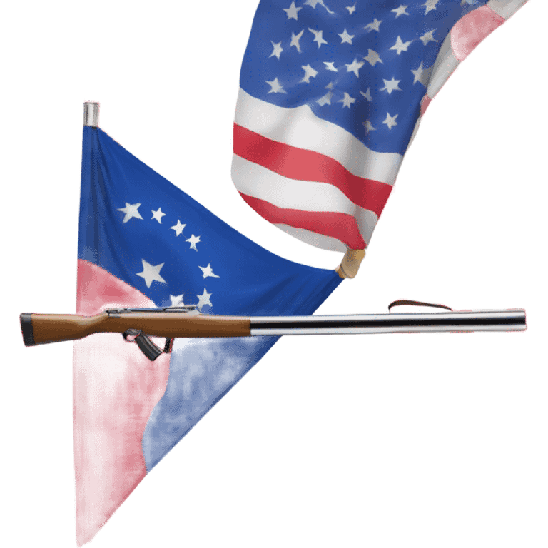 Colorguard rifle with flag emoji