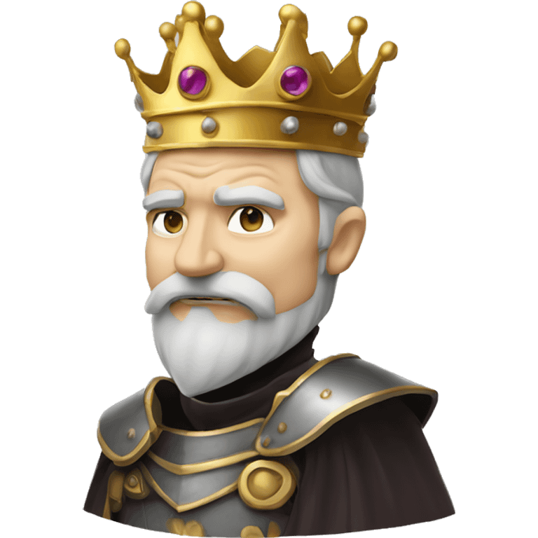 Vintage King hamlet old man big beard gold crown wearing armour fading ghost emoji