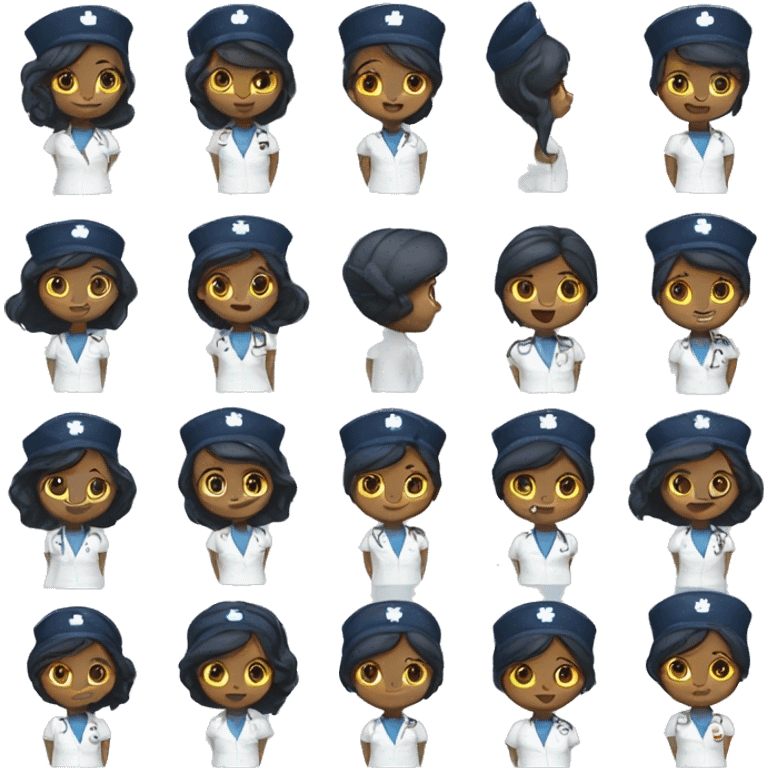 Nurse in navy nurse dress emoji