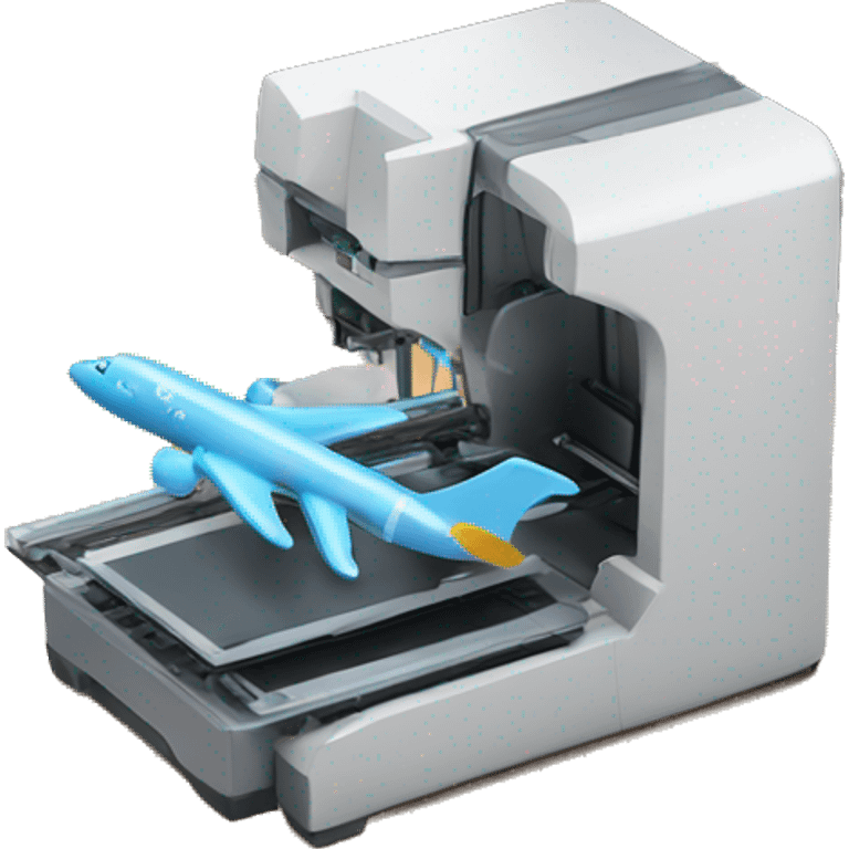 3d printer printing an airplane  emoji