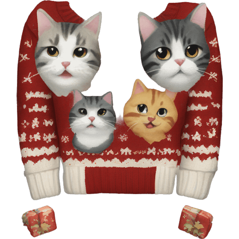 Christmas sweater of cats emoji