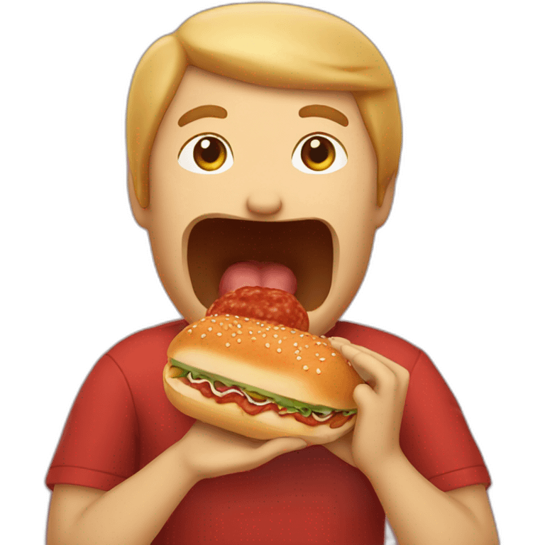 Man eating a meatball sub emoji