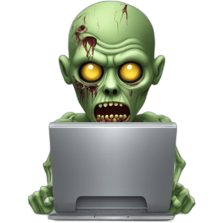 zombie with computer emoji