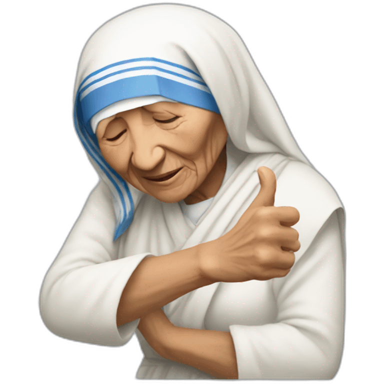 mother teresa who does a dab emoji