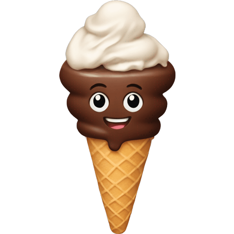 Chocolate ice cream with a beer emoji