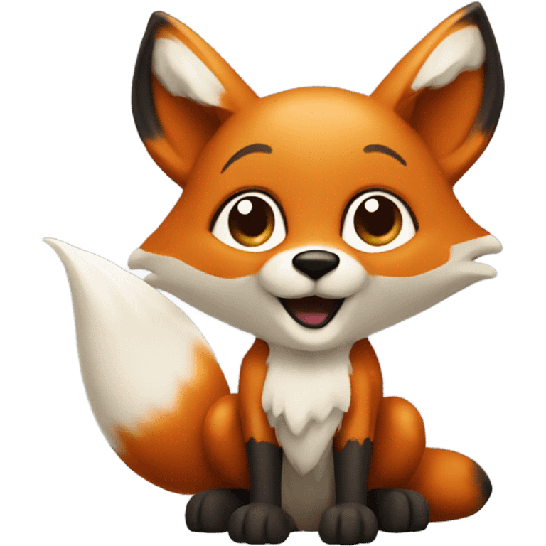 Fox with 1 broken gypsum leg  emoji