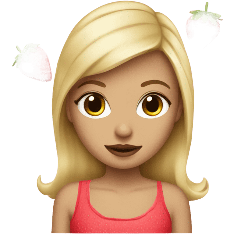 strawberry coquette blonde girl emoji