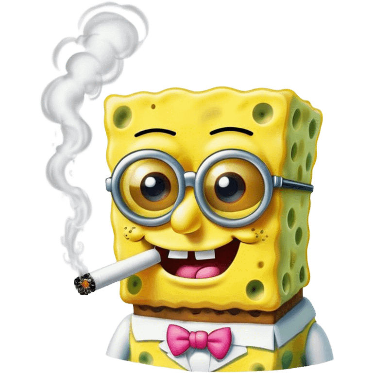 geeked spongebob smoking emoji