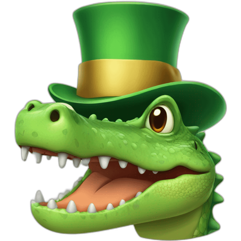 Crocodile with top hat emoji