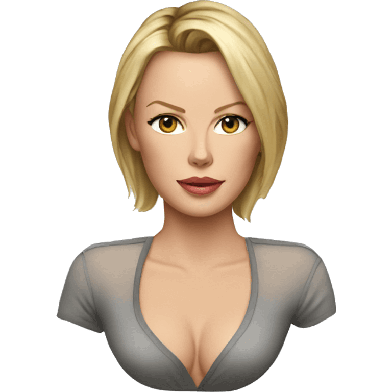 ultra realistic charlize theron wearing shirt emoji