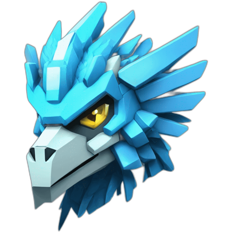 Minecraft Articuno Cyberpunk Head emoji