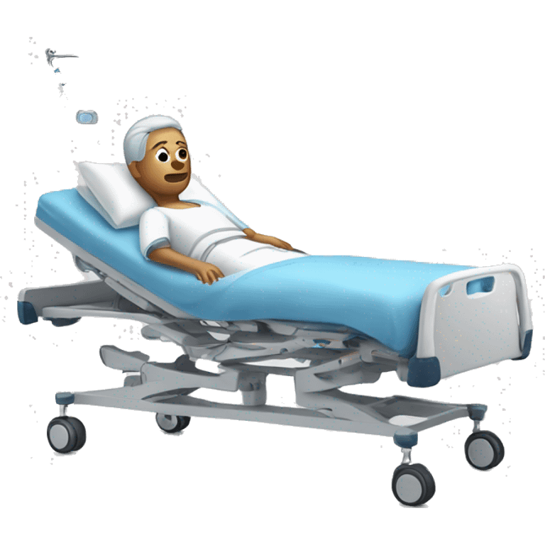 white patient in hospital bed emoji