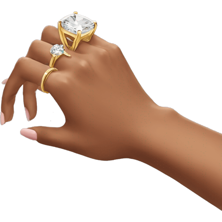 woman's hand with a super expensive ring emoji