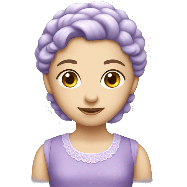 Lavender girl - caucasian in a frock  emoji