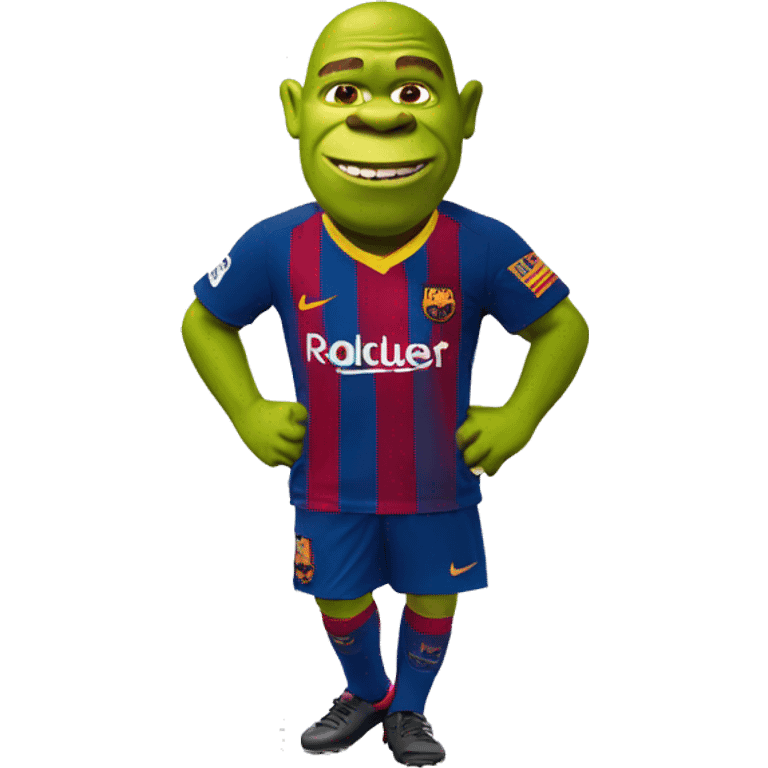 shrek being a barcelona soccer fan  emoji