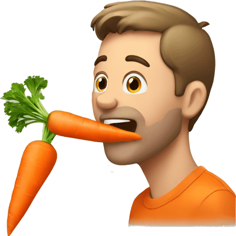 Guy eating carrot emoji