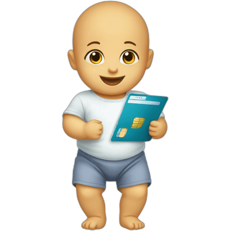 Baby born holding insurance card emoji