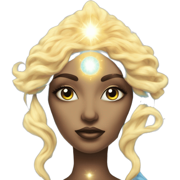 Pleiadian radiant glowing diva woman female third eye emoji