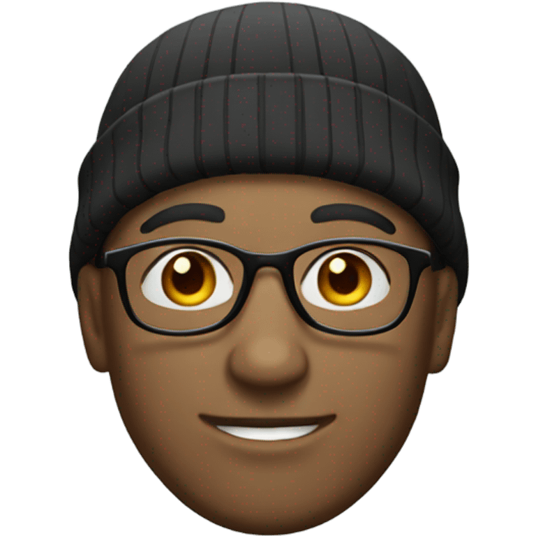 Bald man with glasses and a beanie emoji