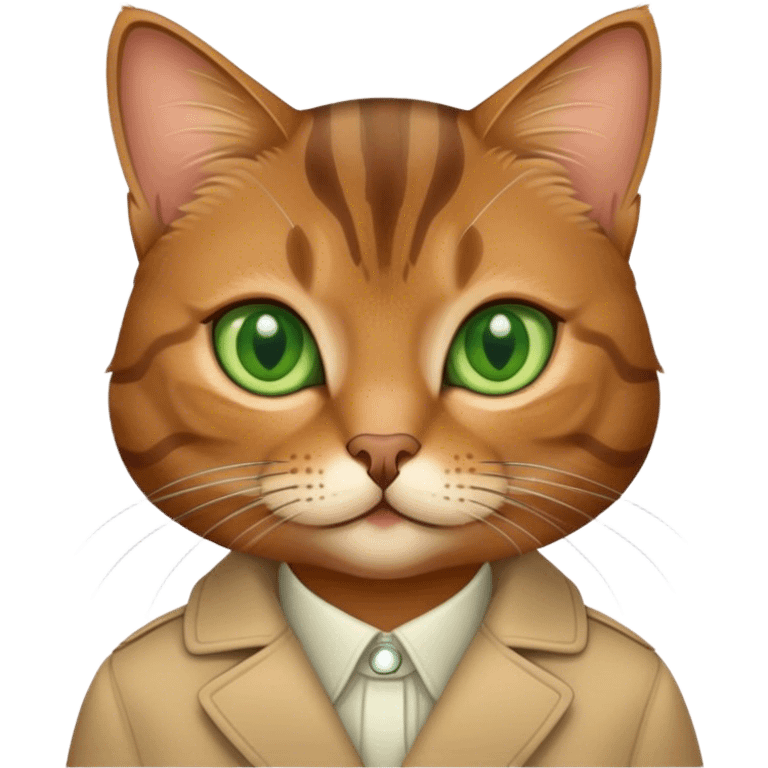 brown tabby cat with green eyes emoji